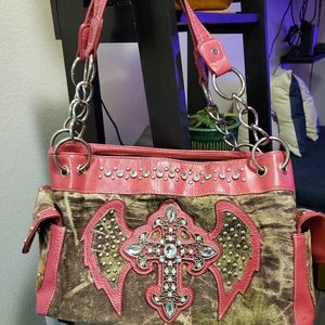 Pink camo bag